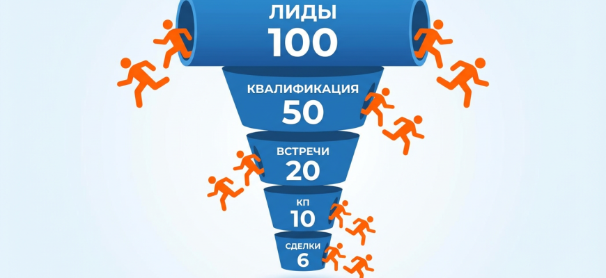 Воронка продаж — от привлечения внимания к покупке
