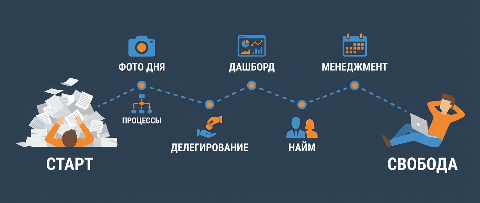 Пошаговый план выхода из операционки для собственника бизнеса