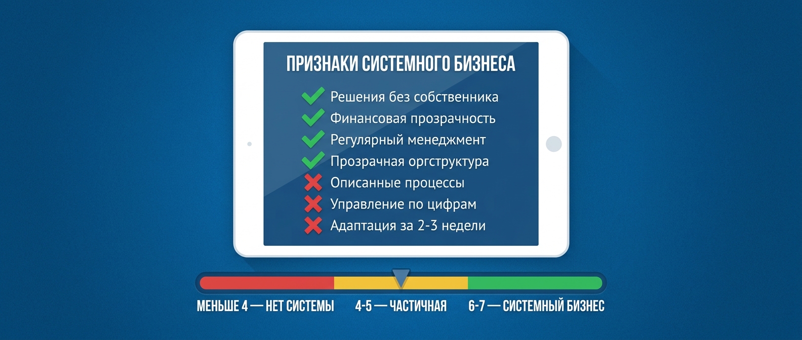 Чек-лист из 7 признаков системного бизнеса для самодиагностики