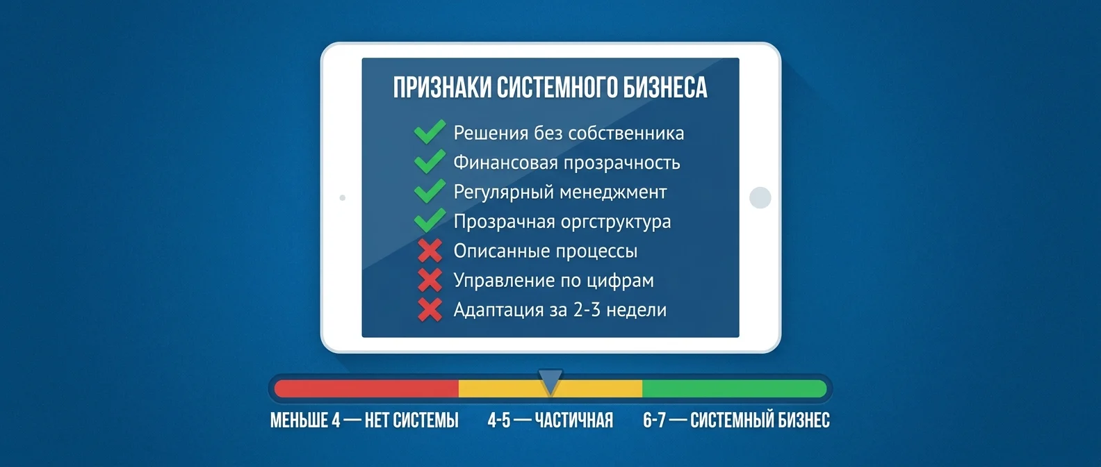 Чек-лист из 7 признаков системного бизнеса для самодиагностики