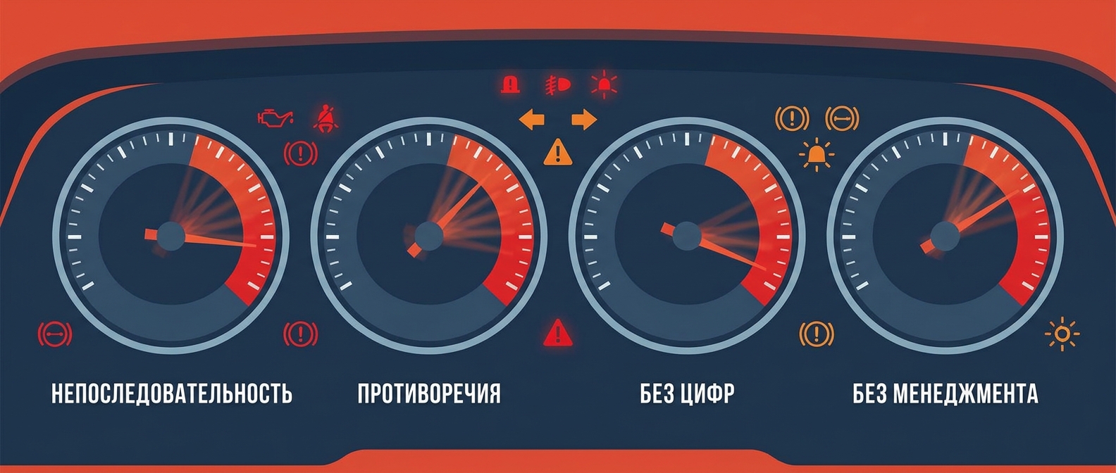 4 признака хаотичного управления: непоследовательность, противоречивость, отсутствие цифр и регулярного менеджмента