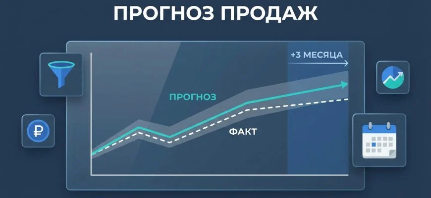 Прогнозирование продаж — дашборд с линией прогноза и фактом