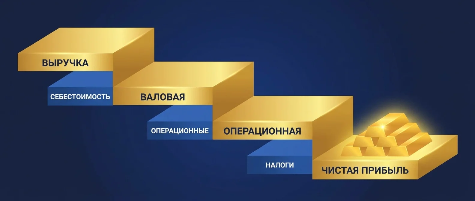Структура отчёта о прибылях и убытках: виды прибыли