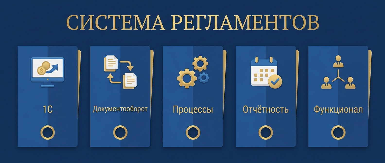 Система регламентов: 1С, документооборот, базовые процессы, сроки отчётности, распределение функционала