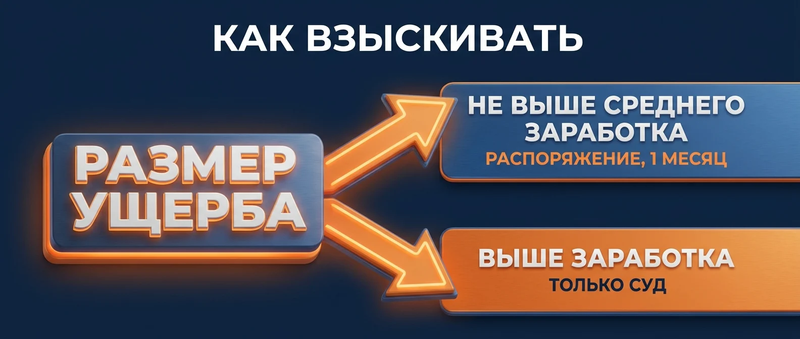 Как взыскивать недостачу: до среднего заработка — распоряжением в течение месяца, свыше — только через суд