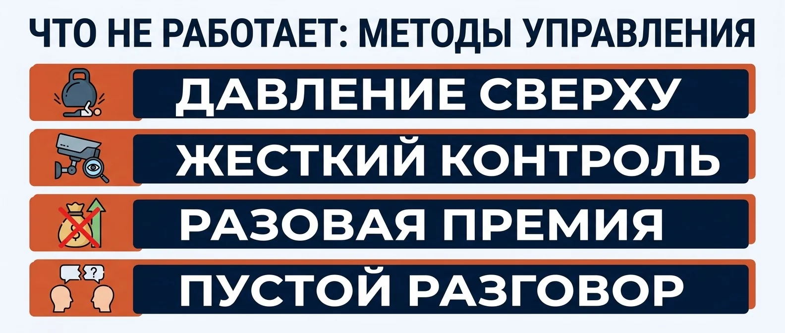 Что не работает: давление, контроль, разовая премия и разговор по душам