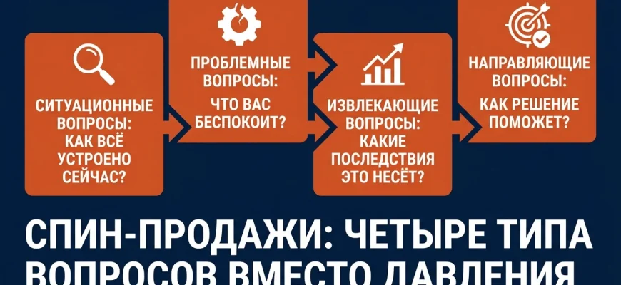 СПИН-продажи: четыре типа вопросов вместо давления на клиента