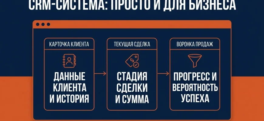CRM-система: карточка клиента, сделка и воронка в одном окне