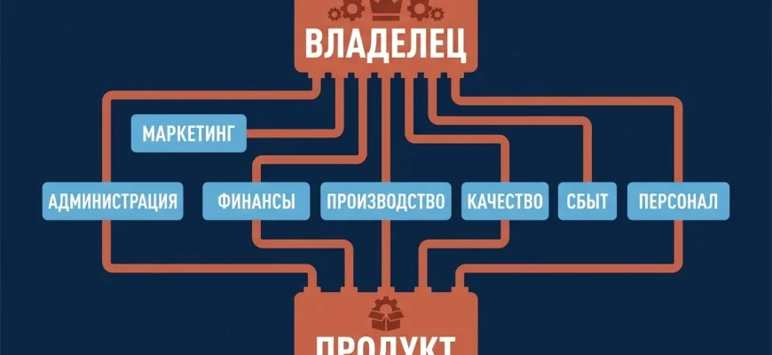 Организующая схема: карта функций компании с владельцем и продуктом каждой