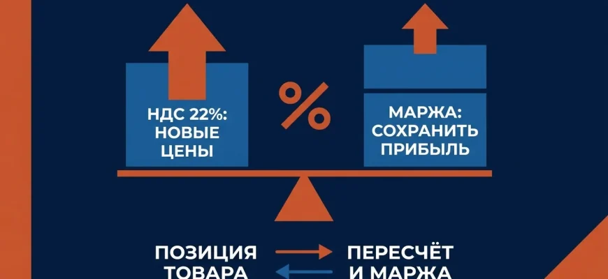 НДС 22 процента: пересчёт цен и маржи по позициям