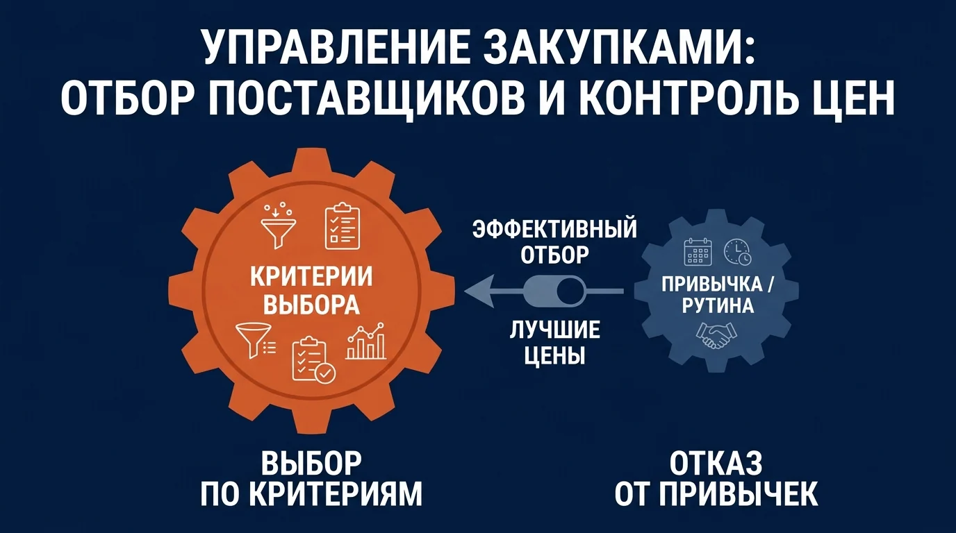 Управление закупками: отбор поставщиков по критериям вместо привычки