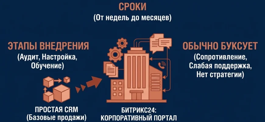 Внедрение Битрикс24: корпоративный портал вместо просто CRM