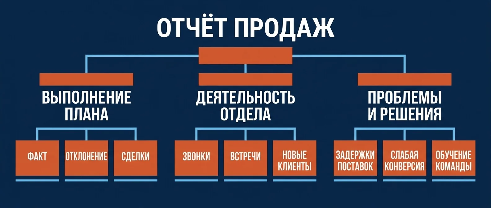 Пример заполненного отчёта руководителя отдела продаж