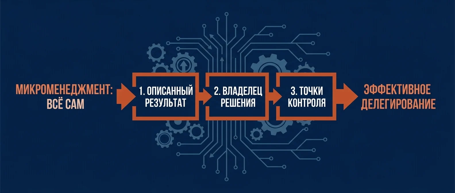 Три шага выхода из микроменеджмента: описанный результат, владелец решения, точки контроля